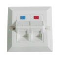 Dual Port Beveled Type Network UTP Cat5e CAT6 Wall Faceplate